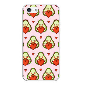 Чехол для iPhone 5/5S матовый с принтом Love Avocado в городе Новоалтайск, Силикон | Область печати: задняя сторона чехла, без боковых панелей | Тематика изображения на принте: 14 февраля | love | авокадо | вкусняшка | день святого валентина | еда | любовь | паттерн | сердечко