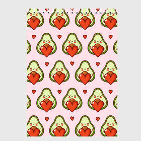 Скетчбук с принтом Love Avocado в городе Новоалтайск, 100% бумага
 | 48 листов, плотность листов — 100 г/м2, плотность картонной обложки — 250 г/м2. Листы скреплены сверху удобной пружинной спиралью | 14 февраля | love | авокадо | вкусняшка | день святого валентина | еда | любовь | паттерн | сердечко