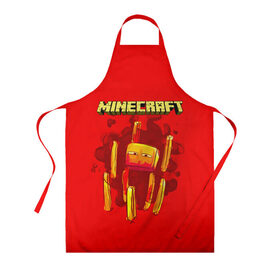 Фартук 3D с принтом Minecraft в городе Новоалтайск, 100% полиэстер | общий размер — 65 х 85 см, ширина нагрудника — 26 см, горловина — 53 см, длина завязок — 54 см, общий обхват в поясе — 173 см. Принт на завязках и на горловине наносится с двух сторон, на основной части фартука — только с внешней стороны | minecraft | алекс | белый | блоки | ведьма | взрывчатка | визера | волк | гаст | добывать | дракон | зеленый куб | зомби | игра | крафт | крипер | кубики | лошадка | майн | майнкрафт | манкрафт | овечка | оцелот