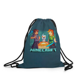 Рюкзак-мешок 3D с принтом Minecraft в городе Новоалтайск, 100% полиэстер | плотность ткани — 200 г/м2, размер — 35 х 45 см; лямки — толстые шнурки, застежка на шнуровке, без карманов и подкладки | minecraft | алекс | белый | блоки | ведьма | взрывчатка | визера | волк | гаст | добывать | дракон | зеленый куб | зомби | игра | крафт | крипер | кубики | лошадка | майн | майнкрафт | манкрафт | овечка | оцелот