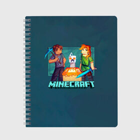 Тетрадь с принтом Minecraft в городе Новоалтайск, 100% бумага | 48 листов, плотность листов — 60 г/м2, плотность картонной обложки — 250 г/м2. Листы скреплены сбоку удобной пружинной спиралью. Уголки страниц и обложки скругленные. Цвет линий — светло-серый
 | Тематика изображения на принте: minecraft | алекс | белый | блоки | ведьма | взрывчатка | визера | волк | гаст | добывать | дракон | зеленый куб | зомби | игра | крафт | крипер | кубики | лошадка | майн | майнкрафт | манкрафт | овечка | оцелот