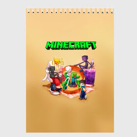 Скетчбук с принтом Minecraft в городе Новоалтайск, 100% бумага
 | 48 листов, плотность листов — 100 г/м2, плотность картонной обложки — 250 г/м2. Листы скреплены сверху удобной пружинной спиралью | Тематика изображения на принте: minecraft | алекс | белый | блоки | ведьма | взрывчатка | визера | волк | гаст | добывать | дракон | зеленый куб | зомби | игра | крафт | крипер | кубики | лошадка | майн | майнкрафт | манкрафт | овечка | оцелот