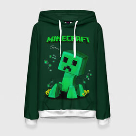 Женская толстовка 3D с принтом Minecraft в городе Новоалтайск, 100% полиэстер  | двухслойный капюшон со шнурком для регулировки, мягкие манжеты на рукавах и по низу толстовки, спереди карман-кенгуру с мягким внутренним слоем. | minecraft | алекс | белый | блоки | ведьма | взрывчатка | визера | волк | гаст | добывать | дракон | зеленый куб | зомби | игра | крафт | крипер | кубики | лошадка | майн | майнкрафт | манкрафт | овечка | оцелот