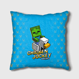 Подушка 3D с принтом Minecraft CHICKEN JOCKEY в городе Новоалтайск, наволочка – 100% полиэстер, наполнитель – холлофайбер (легкий наполнитель, не вызывает аллергию). | состоит из подушки и наволочки. Наволочка на молнии, легко снимается для стирки | Тематика изображения на принте: minecraft | алекс | белый | блоки | ведьма | взрывчатка | визера | волк | гаст | добывать | дракон | зеленый куб | зомби | игра | крафт | крипер | кубики | лошадка | майн | майнкрафт | манкрафт | овечка | оцелот