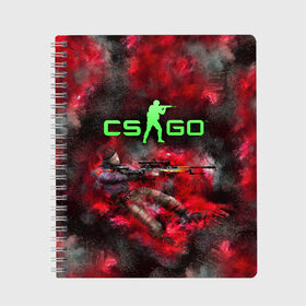 Тетрадь с принтом CS GO Red heat в городе Новоалтайск, 100% бумага | 48 листов, плотность листов — 60 г/м2, плотность картонной обложки — 250 г/м2. Листы скреплены сбоку удобной пружинной спиралью. Уголки страниц и обложки скругленные. Цвет линий — светло-серый
 | counter strike | cs go | контра | кс го