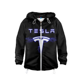 Детская ветровка 3D с принтом TESLA в городе Новоалтайск, 100% полиэстер | подол и капюшон оформлены резинкой с фиксаторами, по бокам два кармана без застежек, один потайной карман на груди | ac | acdc | america | auto | car | cars | dc | electro | elon | logo | musk | rock | space | spacex | tesla | usa | x | авто | автомобиль | илон | космос | лого | логотип | маск | машина | молнии | молния | музыка | рок | тесла | электричест