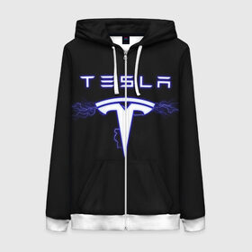 Женская толстовка 3D на молнии с принтом TESLA в городе Новоалтайск, 100% полиэстер | длина до линии бедра, манжеты и пояс оформлены мягкой тканевой резинкой, двухслойный капюшон со шнурком для регулировки, спереди молния, по бокам два кармана | ac | acdc | america | auto | car | cars | dc | electro | elon | logo | musk | rock | space | spacex | tesla | usa | x | авто | автомобиль | илон | космос | лого | логотип | маск | машина | молнии | молния | музыка | рок | тесла | электричест
