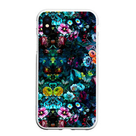 Чехол для iPhone XS Max матовый с принтом Ночной сад в городе Новоалтайск, Силикон | Область печати: задняя сторона чехла, без боковых панелей | бабочка | весенняя | весна | космос | красота | лето | мем | океан | орхидея | птичка | роза | романтика | с бабочками | сад | сирень | тюльпан | фиалка | цветок | цветы