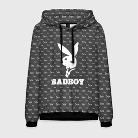 Мужская толстовка 3D с принтом BADBOY (плохой мальчик) в городе Новоалтайск, 100% полиэстер | двухслойный капюшон со шнурком для регулировки, мягкие манжеты на рукавах и по низу толстовки, спереди карман-кенгуру с мягким внутренним слоем. | erotic | femdom | love | playboy | для влюбленных | любовь | плейбой | подарок любви | поцелуй | романтика | садо мазо | свидание | страсть | фемдом 