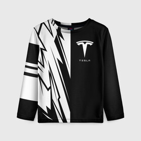 Детский лонгслив 3D с принтом Tesla в городе Новоалтайск, 100% полиэстер | длинные рукава, круглый вырез горловины, полуприлегающий силуэт
 | auto | car | elon | musk | nasa | race | spacex | tesla | авто | автоспорт | гонки | илон | маск | машина | тесла | тэсла