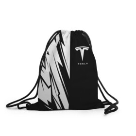 Рюкзак-мешок 3D с принтом Tesla в городе Новоалтайск, 100% полиэстер | плотность ткани — 200 г/м2, размер — 35 х 45 см; лямки — толстые шнурки, застежка на шнуровке, без карманов и подкладки | Тематика изображения на принте: auto | car | elon | musk | nasa | race | spacex | tesla | авто | автоспорт | гонки | илон | маск | машина | тесла | тэсла