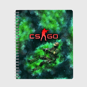Тетрадь с принтом CS GO Green rage в городе Новоалтайск, 100% бумага | 48 листов, плотность листов — 60 г/м2, плотность картонной обложки — 250 г/м2. Листы скреплены сбоку удобной пружинной спиралью. Уголки страниц и обложки скругленные. Цвет линий — светло-серый
 | counter strike | cs go | дым | зелёный | контра | кс го