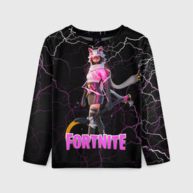 Детский лонгслив 3D с принтом Vi Fox Fortnite в городе Новоалтайск, 100% полиэстер | длинные рукава, круглый вырез горловины, полуприлегающий силуэт
 | chapter 2 | chapter 2: season 5 | fortnite | fortnite 3 | fortnite лиса | fox clan | vi | vi fox | vi fox clan fortnite | vi fox fortnite | ви фокс | глава 2 сезон 5 | клан лисы | скин лисы | фокс клан | фортнайт | фортнайт глава 2 | фортнайт лиса ви