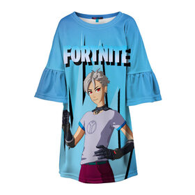 Детское платье 3D с принтом Orin Fortnite в городе Новоалтайск, 100% полиэстер | прямой силуэт, чуть расширенный к низу. Круглая горловина, на рукавах — воланы | chapter 2 | chapter 2: season 5 | fortnite | fortnite 3 | fortnite orin | orin | orin fortnite | skin orin | y labs rescue | аниме орин | аниме скин | глава 2 сезон 5 | орин | скин orin | скин орин | скин орин из фортнайт | фортнайт | фортнайт orin | форт
