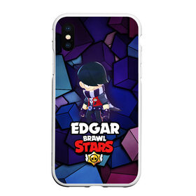 Чехол для iPhone XS Max матовый с принтом BRAWL STARS EDGAR в городе Новоалтайск, Силикон | Область печати: задняя сторона чехла, без боковых панелей | 8 bit | brawl stars | byron | colette | crow | edgar | gale | leon | max | mr.p | sally leon | shark | virus 8 bit | werewolf leon | акула | байрон | берли | бравл старс | ворон | коллет | макс | оборотень | эдгар