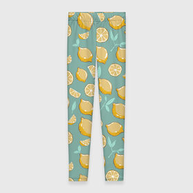 Леггинсы 3D Lemon: в городе Новоалтайск, 80% полиэстер, 20% эластан | Эластичный пояс, зауженные к низу, низкая посадка | лето | лимоны | листья | паттерн | фрукты