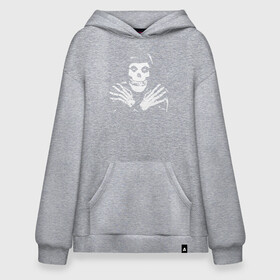 Худи SuperOversize хлопок с принтом Misfits logo в городе Новоалтайск, 70% хлопок, 30% полиэстер, мягкий начес внутри | карман-кенгуру, эластичная резинка на манжетах и по нижней кромке, двухслойный капюшон
 | bones | death | group | guitar | logotype | misfits | rock | skeletone | skull | teeth | гитара | группа | зубы | кости | лого | мисфитс | неприкачнные | отбросы | рок | скелет | череп