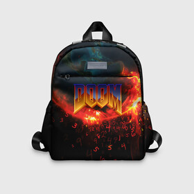 Детский рюкзак 3D с принтом DOOM MARS в городе Новоалтайск, 100% полиэстер | лямки с регулируемой длиной, сверху петелька, чтобы рюкзак можно было повесить на вешалку. Основное отделение закрывается на молнию, как и внешний карман. Внутри дополнительный карман. По бокам два дополнительных кармашка | Тематика изображения на принте: doom | doom eternal | game | tegunvteg | демоны | дум | думгай | игры | марс | планета