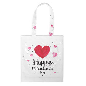 Шоппер 3D с принтом Valentines Day в городе Новоалтайск, 100% полиэстер | Плотность: 200 г/м2; Размер: 34×35 см; Высота лямок: 30 см | heart | holidays | valentines day | день святого валентина | надписи | праздники | сердце