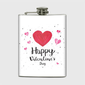 Фляга с принтом Valentines Day в городе Новоалтайск, металлический корпус | емкость 0,22 л, размер 125 х 94 мм. Виниловая наклейка запечатывается полностью | Тематика изображения на принте: heart | holidays | valentines day | день святого валентина | надписи | праздники | сердце