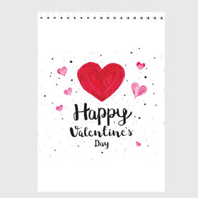Скетчбук с принтом Valentines Day в городе Новоалтайск, 100% бумага
 | 48 листов, плотность листов — 100 г/м2, плотность картонной обложки — 250 г/м2. Листы скреплены сверху удобной пружинной спиралью | Тематика изображения на принте: heart | holidays | valentines day | день святого валентина | надписи | праздники | сердце