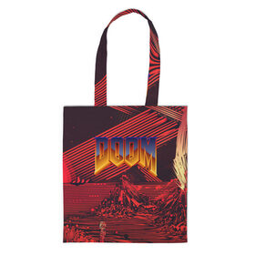 Шоппер 3D с принтом DOOM / ДУМ (S) в городе Новоалтайск, 100% полиэстер | Плотность: 200 г/м2; Размер: 34×35 см; Высота лямок: 30 см | doom | doom eternal | game | tegunvteg | демоны | дум | думгай | игры | марс | планета