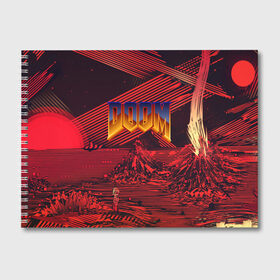 Альбом для рисования с принтом DOOM / ДУМ (S) в городе Новоалтайск, 100% бумага
 | матовая бумага, плотность 200 мг. | doom | doom eternal | game | tegunvteg | демоны | дум | думгай | игры | марс | планета