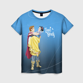 Женская футболка 3D с принтом Snow White & Prince Ferdinand в городе Новоалтайск, 100% полиэфир ( синтетическое хлопкоподобное полотно) | прямой крой, круглый вырез горловины, длина до линии бедер | cartoon | couple | disney | love | princess | snow white | snowwhite | valentine | valentines day | белоснежка | белоснежка и семь гномов | валентин | день святого валентина | любовь | фердинанд