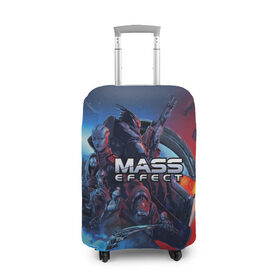 Чехол для чемодана 3D с принтом Mass EFFECT Legendary ed в городе Новоалтайск, 86% полиэфир, 14% спандекс | двустороннее нанесение принта, прорези для ручек и колес | andromeda | legendary edition | n 7 | shepard | андромеда | легендарное издание | мас эффект | масс эффект | ремастер | цербер | шепард