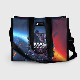 Сумка-шоппер 3D с принтом Mass EFFECT Legendary ed в городе Новоалтайск, 100% полиэстер | застегивается на металлическую кнопку; внутренний карман застегивается на молнию. Стенки укреплены специальным мягким материалом, чтобы защитить содержимое от несильных ударов
 | andromeda | legendary edition | n 7 | shepard | андромеда | легендарное издание | мас эффект | масс эффект | ремастер | цербер | шепард