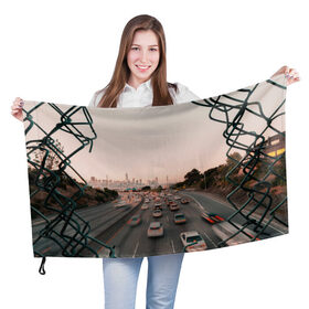 Флаг 3D с принтом Путь к свободе в городе Новоалтайск, 100% полиэстер | плотность ткани — 95 г/м2, размер — 67 х 109 см. Принт наносится с одной стороны | автомобили | клетка | машины | свобода | скорость