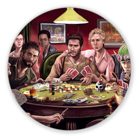 Коврик для мышки круглый с принтом Naughty dog покер в городе Новоалтайск, резина и полиэстер | круглая форма, изображение наносится на всю лицевую часть | cards | ellyie | games | joel | nathan drake | naughty dog | nextgen | playstation 5 | poker | ps5 | the last of us | uncharted | zombie | анчартед | джоэл | зомби | игры | карты | некстген | одни из нас | плейстейшен 5 | покер | пс5 | собака | элли