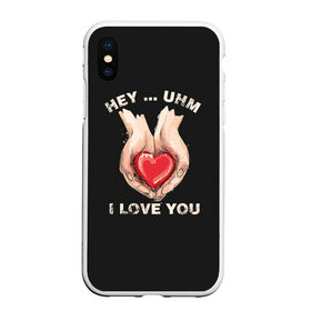 Чехол для iPhone XS Max матовый с принтом I love you в городе Новоалтайск, Силикон | Область печати: задняя сторона чехла, без боковых панелей | angel | cupid | day | happy | heart | love | rose | valentine | valentines | ангел | валентин | валентина | валентинка | день | купидон | любовь | святого | святой | сердце