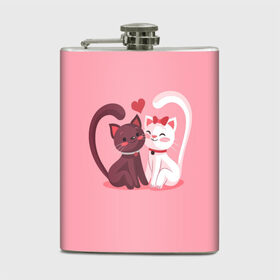 Фляга с принтом Happy Valentines Day в городе Новоалтайск, металлический корпус | емкость 0,22 л, размер 125 х 94 мм. Виниловая наклейка запечатывается полностью | angel | cat | cats | cupid | day | happy | heart | love | rose | valentine | valentines | ангел | валентин | валентина | валентинка | день | кошки | купидон | любовь | святого | святой | сердце