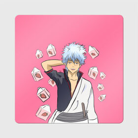Магнит виниловый Квадрат с принтом Gintama | Гинтама в городе Новоалтайск, полимерный материал с магнитным слоем | размер 9*9 см, закругленные углы | anime | gintama | аниме | анимэ | гинтама | гинтоки саката | кагура | последний самурай | хидэаки сорати | шинпачи шимур | япония