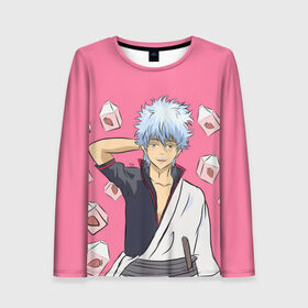 Женский лонгслив 3D с принтом Gintama | Гинтама в городе Новоалтайск, 100% полиэстер | длинные рукава, круглый вырез горловины, полуприлегающий силуэт | anime | gintama | аниме | анимэ | гинтама | гинтоки саката | кагура | последний самурай | хидэаки сорати | шинпачи шимур | япония