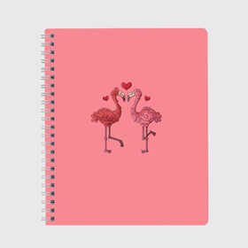 Тетрадь с принтом Love Forever в городе Новоалтайск, 100% бумага | 48 листов, плотность листов — 60 г/м2, плотность картонной обложки — 250 г/м2. Листы скреплены сбоку удобной пружинной спиралью. Уголки страниц и обложки скругленные. Цвет линий — светло-серый
 | Тематика изображения на принте: angel | cupid | day | flamingo | happy | heart | love | rose | valentine | valentines | ангел | валентин | валентина | валентинка | день | купидон | любовь | святого | святой | сердце | фламинго