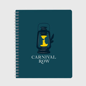 Тетрадь с принтом Карнивал Роу - Carnival Row в городе Новоалтайск, 100% бумага | 48 листов, плотность листов — 60 г/м2, плотность картонной обложки — 250 г/м2. Листы скреплены сбоку удобной пружинной спиралью. Уголки страниц и обложки скругленные. Цвет линий — светло-серый
 | carnival row | волшебный | исторический | карнивал роу | крылья | лампа | лого | логотип | подарок | сериал | сказка | фея | шляпа
