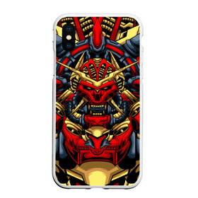 Чехол для iPhone XS Max матовый с принтом Механический самурай в городе Новоалтайск, Силикон | Область печати: задняя сторона чехла, без боковых панелей | art | cyber | head | mechanical | robot | ronin | samurai | арт | голова | кибер | механический | монстр | робот | ронин | самурай
