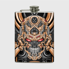 Фляга с принтом CyberSkull в городе Новоалтайск, металлический корпус | емкость 0,22 л, размер 125 х 94 мм. Виниловая наклейка запечатывается полностью | cyberpunk | evil | head | mask | mechanical | rage | robot | skull | арт | гнев | голова | демон | дьявол | злой | киберпанк | маска | механический | монстр | робот | рога | самурай | череп