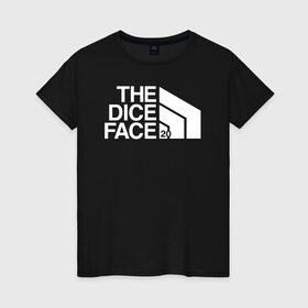 Женская футболка хлопок с принтом THE DICE FACE Cyberpunk 2077 в городе Новоалтайск, 100% хлопок | прямой крой, круглый вырез горловины, длина до линии бедер, слегка спущенное плечо | cyberpunk 2077 | hacker | maelstrom | militech | quadra | samurai | sci fi | technology | trauma team | v | будущее | игра | иероглифы | киану ривз | кибер | киберпанк | киборг | киборги | корпорация | лого | милитек | панк | роботы | самурай | т