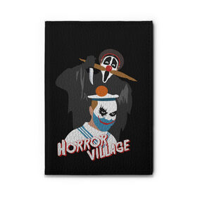 Обложка для автодокументов с принтом Деревня дураков Horror Village в городе Новоалтайск, натуральная кожа |  размер 19,9*13 см; внутри 4 больших “конверта” для документов и один маленький отдел — туда идеально встанут права | Тематика изображения на принте: horror village | каламбур