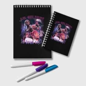 Блокнот с принтом LIL UZI VERT XO TOUR LIF3 в городе Новоалтайск, 100% бумага | 48 листов, плотность листов — 60 г/м2, плотность картонной обложки — 250 г/м2. Листы скреплены удобной пружинной спиралью. Цвет линий — светло-серый
 | Тематика изображения на принте: new school | деньги | дреды | дым | запад | исполнитель | красавец. | луна | микрофон | миллион | молнии | мотивация | новая школа | очки | певец | песня | рэп | рэпер | трек | тучи | успех