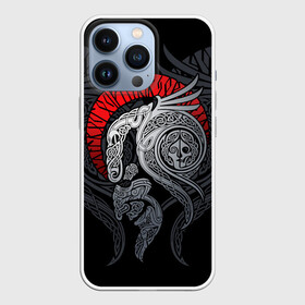 Чехол для iPhone 13 Pro с принтом Демон в городе Новоалтайск,  |  | braid | celtic | demon | devil | mantra | ornament | pattern | profile | демон | дьявол | кельтский | мантра | орнамент | плетенка | профиль | узор
