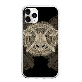 Чехол для iPhone 11 Pro Max матовый с принтом Воин в городе Новоалтайск, Силикон |  | axes | braid | celtic | coat of arms | helmet | ornament | pattern | scandinavian | warrior | воин | герб | кельтский | орнамент | плетенка | скандинавский | топоры | узор | шлем