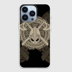Чехол для iPhone 13 Pro с принтом Воин в городе Новоалтайск,  |  | axes | braid | celtic | coat of arms | helmet | ornament | pattern | scandinavian | warrior | воин | герб | кельтский | орнамент | плетенка | скандинавский | топоры | узор | шлем