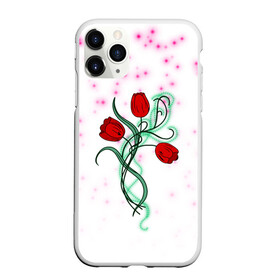 Чехол для iPhone 11 Pro Max матовый с принтом Весенний вальс в городе Новоалтайск, Силикон |  | Тематика изображения на принте: 8 марта | love | tulips | алые | бабушка | букет | бутоны | весна | девушке | дочь | жена | женщинам | красные цветы | лепестки | лето | листья | лучшая | любимая | любовь | мама | подарок | природа