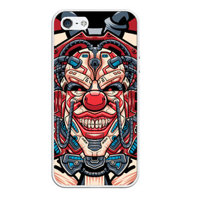 Чехол для iPhone 5/5S матовый с принтом Механический клоун в городе Новоалтайск, Силикон | Область печати: задняя сторона чехла, без боковых панелей | Тематика изображения на принте: clown | cyberpunk | evil | head | mask | mechanical | rage | robot | skull | арт | гнев | голова | демон | злой | киберпанк | клоун | маска | механический | монстр | робот | череп
