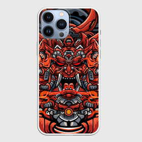 Чехол для iPhone 13 Pro Max с принтом Cyber Samurai в городе Новоалтайск,  |  | Тематика изображения на принте: cyberpunk | evil | head | mask | mechanical | rage | robot | skull | арт | гнев | голова | демон | дьявол | злой | киберпанк | маска | механический | монстр | робот | рога | самурай | череп
