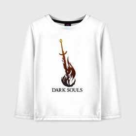 Детский лонгслив хлопок с принтом Dark Souls - Bonfire в городе Новоалтайск, 100% хлопок | круглый вырез горловины, полуприлегающий силуэт, длина до линии бедер | black sun | bonfire | dark souls | dark souls 3 | dark souls logo | ds 3 | fire | game | praise the sun | souls | sun | sword | you died | бонфаер | дарк соулз | дарк соулс | дарк соулс лого | дс 3 | игра | темная душа | темные души
